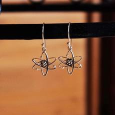 Silver earrings atom from Fairy Positron