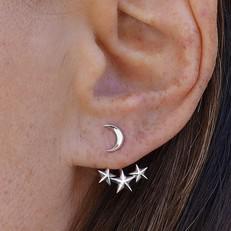 Silver earrings moon with stars from Fairy Positron