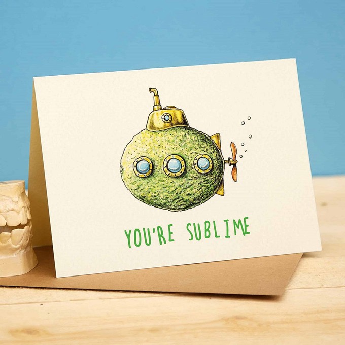 Lime greeting card "You're sublime" from Fairy Positron