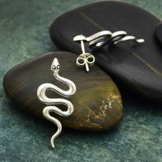 Silver earrings snake (large) from Fairy Positron