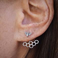 Silver earrings with honeycomb from Fairy Positron