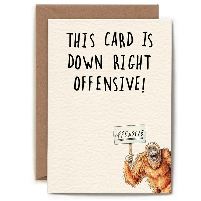 Greeting card “Downright Offensive” from Fairy Positron