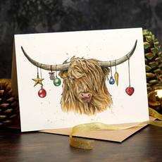 Greeting card Christmas Scottish Highlander via Fairy Positron