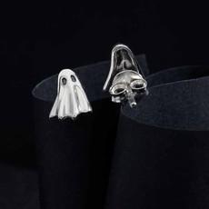 Silver earrings ghosts (studs) via Fairy Positron