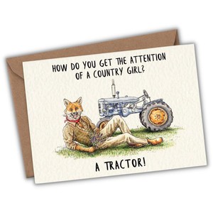 Greeting card "A tractor" from Fairy Positron