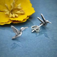 Silver earrings hummingbird from Fairy Positron