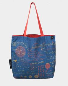 Schoudertas “Equations that changed the world” (blauw) via Fairy Positron