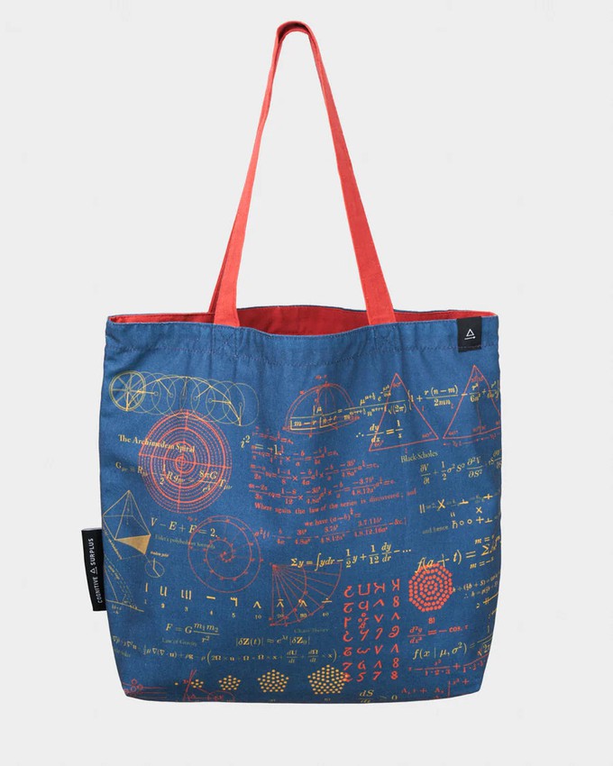 Schoudertas “Equations that changed the world” (blauw) from Fairy Positron