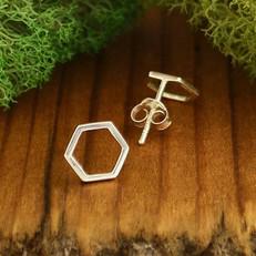 Silver earrings honeycomb/hexagon from Fairy Positron