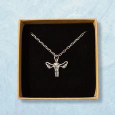 Silver necklace uterus from Fairy Positron