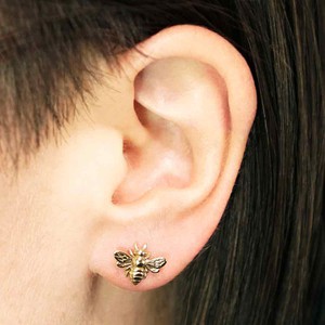 Silver studs with bronze bee (large) from Fairy Positron