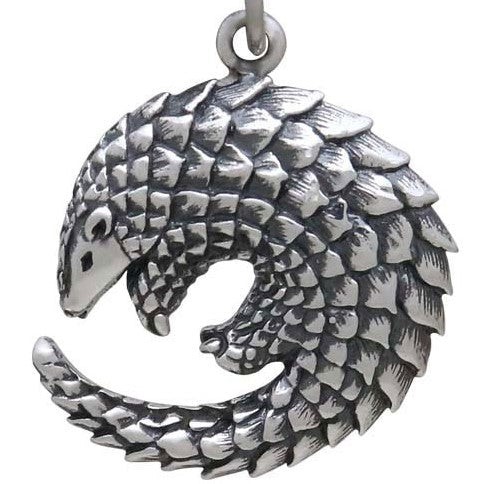 Silver necklace pangolin from Fairy Positron