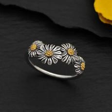 Silver/bronze daisy ring via Fairy Positron
