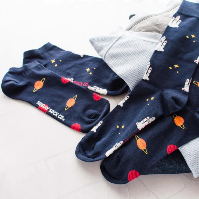 Ankle socks planets &amp; space shuttle (40-44) from Fairy Positron