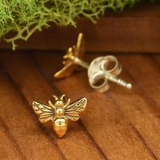 Silver studs with bronze bee (small) via Fairy Positron