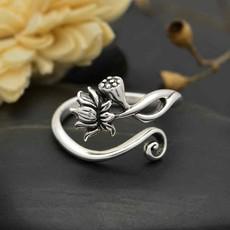 Silver ring lotus flower from Fairy Positron
