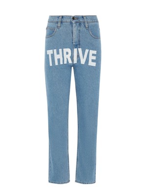 High Waisted Organic & Recycled Thrive Blue Jeans from Fanfare Label