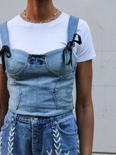 Upcycled Deconstructed Denim Corset from Fanfare Label