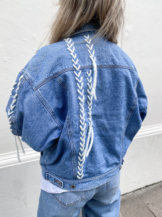 Upcycled Denim Thread Jacket, Blue Denim from Fanfare Label