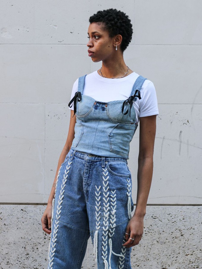 Upcycled Denim Deconstructed Corset from Fanfare Label