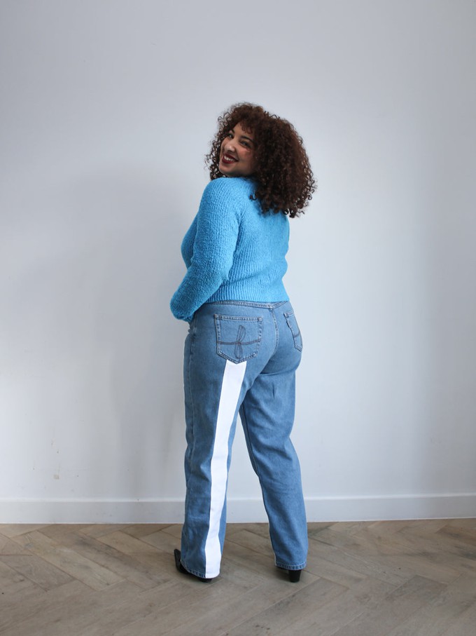 Bianca High Waisted Organic & Recycled Blue Jeans from Fanfare Label