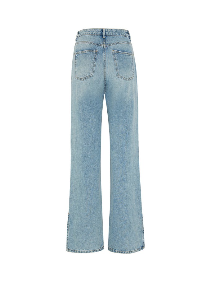 High Waisted Upcycled Thread Wide Leg Jeans from Fanfare Label