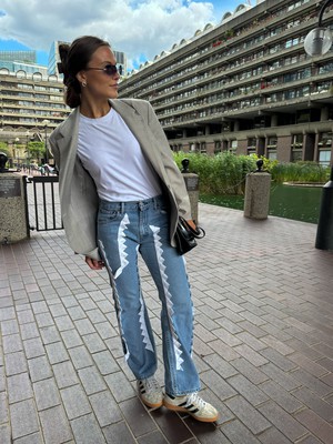 Upcycled White Trim Jeans - Sizes 28 & 30 from Fanfare Label