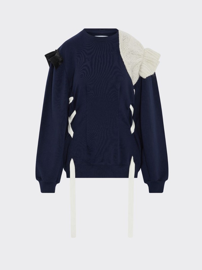 Recycled & Organic Cotton Statement Navy Jumper from Fanfare Label