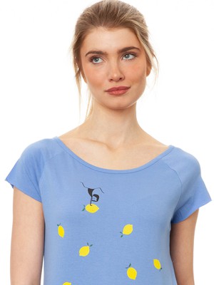 Lemon Girl Cap Sleeve Cornflower from FellHerz T-Shirts - bio, fair & vegan