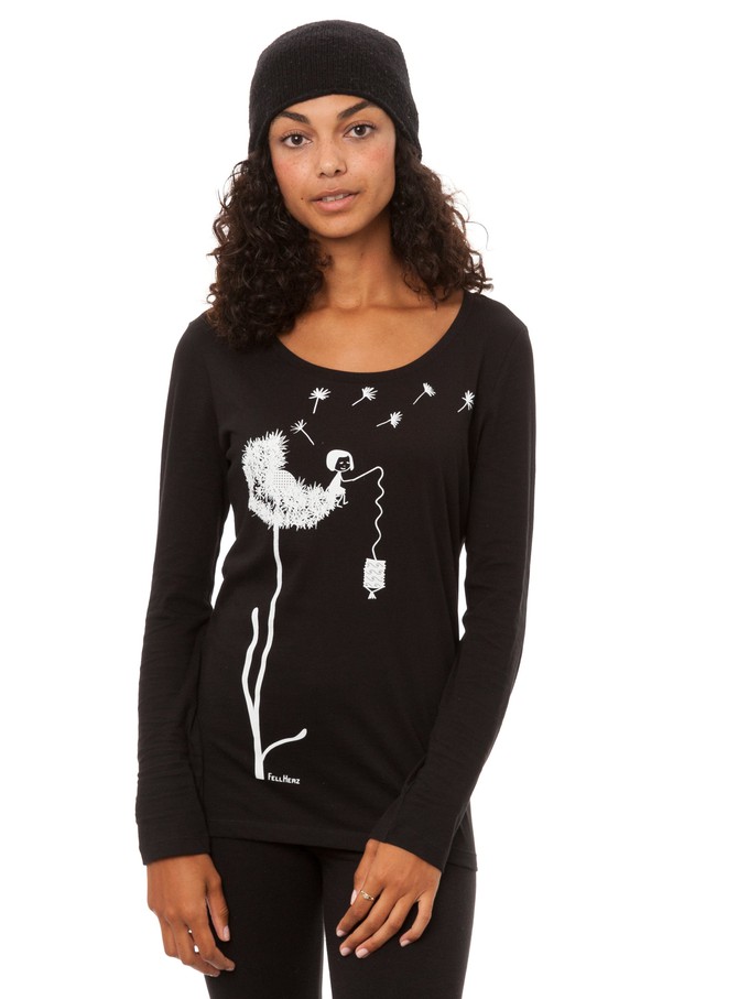 Dandelion Longsleeve black from FellHerz T-Shirts - bio, fair & vegan