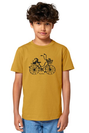 Fahrrad-Mädchen Kids T-Shirt senf from FellHerz T-Shirts - bio, fair & vegan