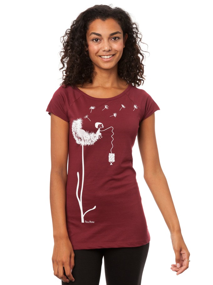 Dandelion Cap Sleeve ruby from FellHerz T-Shirts - bio, fair & vegan