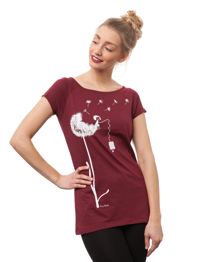 Dandelion Cap Sleeve ruby from FellHerz T-Shirts - bio, fair & vegan