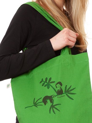 Sloth Tote Bag leaf green from FellHerz T-Shirts - bio, fair & vegan