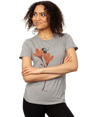 Guitar girl t-shirt melange grey from FellHerz T-Shirts - bio, fair & vegan