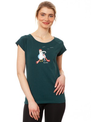 Seagull Love Cap Sleeve Deep Teal from FellHerz T-Shirts - bio, fair & vegan