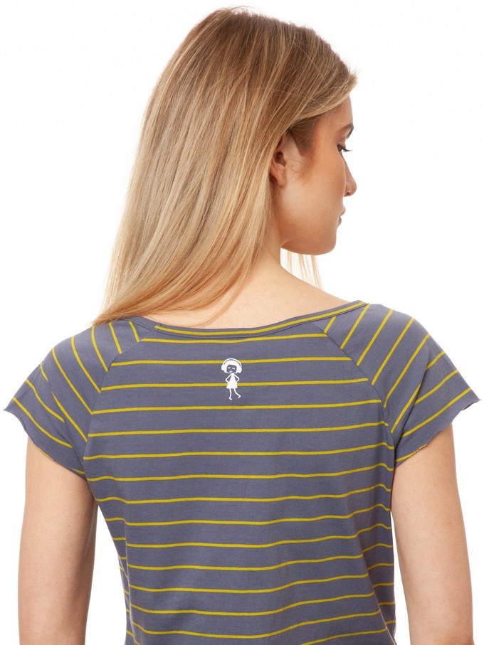 Cap Sleeve Striped Thunder Olive from FellHerz T-Shirts - bio, fair & vegan