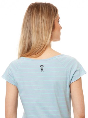 Cap Sleeve striped light blue mint from FellHerz T-Shirts - bio, fair & vegan