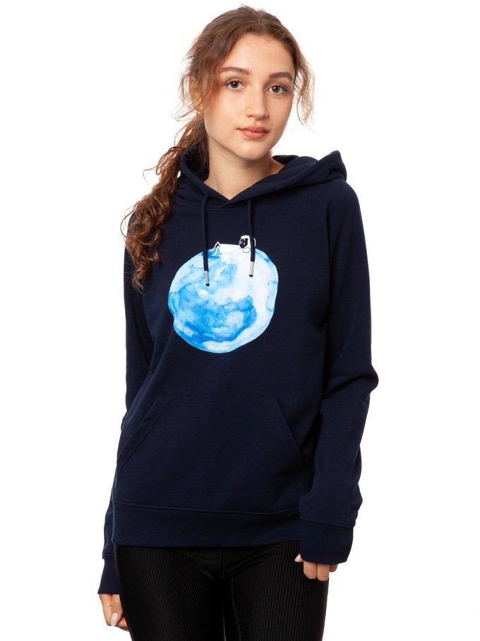 Moon Girl Navy Hoodie from FellHerz T-Shirts - bio, fair & vegan