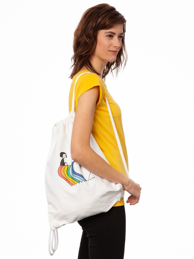 Rainbow gym bag white from FellHerz T-Shirts - bio, fair & vegan