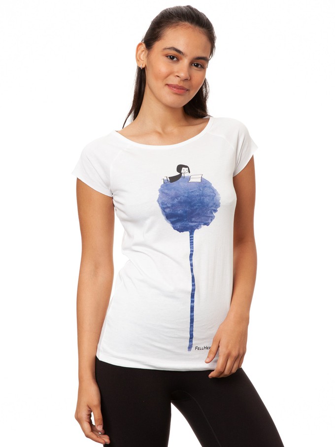 Flower Book Cap Sleeve white from FellHerz T-Shirts - bio, fair & vegan