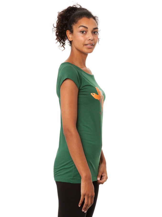 Guitar girl cap sleeve scarab green from FellHerz T-Shirts - bio, fair & vegan