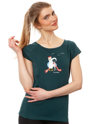 Seagull Love Cap Sleeve Deep Teal from FellHerz T-Shirts - bio, fair & vegan