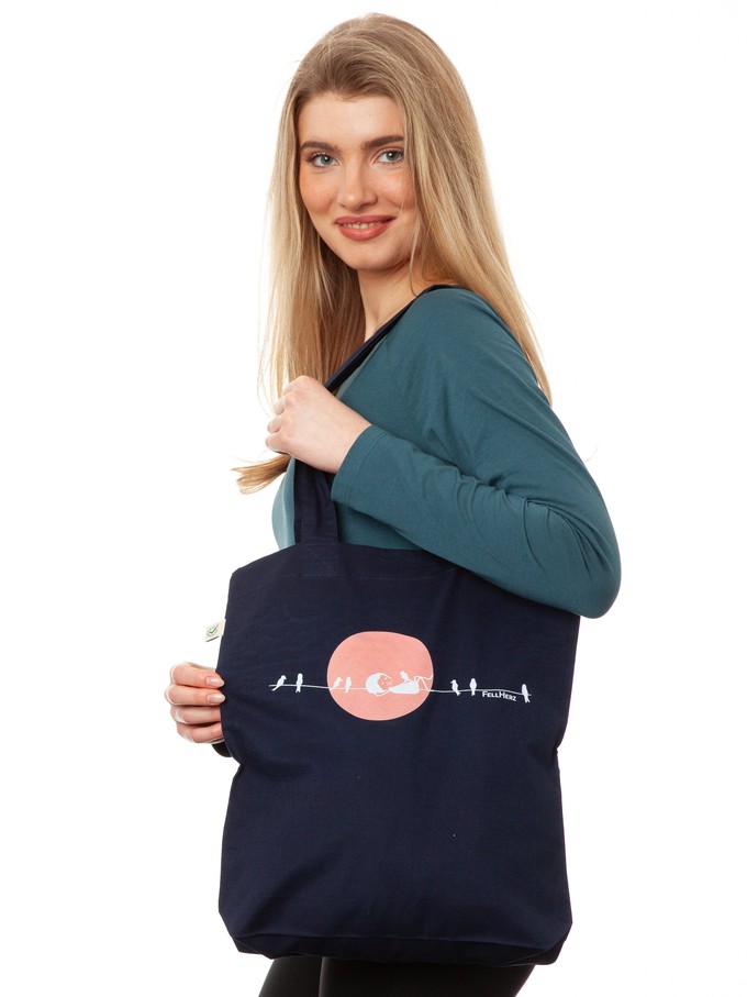 Sunrise Tote Bag navy from FellHerz T-Shirts - bio, fair & vegan