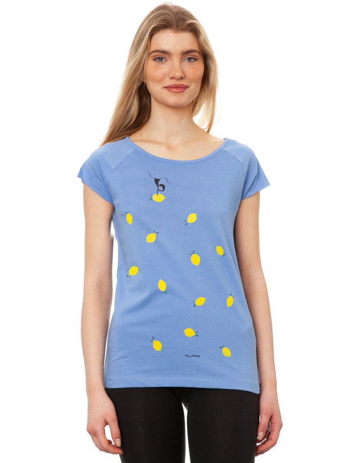 Lemon Girl Cap Sleeve Cornflower from FellHerz T-Shirts - bio, fair & vegan