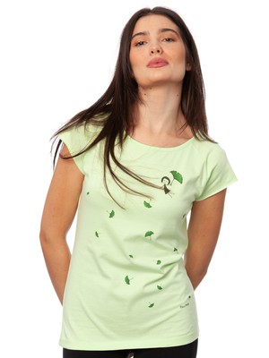 Gingko Girl Cap Sleeve lime green from FellHerz T-Shirts - bio, fair & vegan