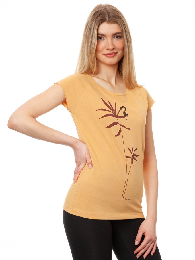 Reading Palm Girl Cap Sleeve clay from FellHerz T-Shirts - bio, fair & vegan