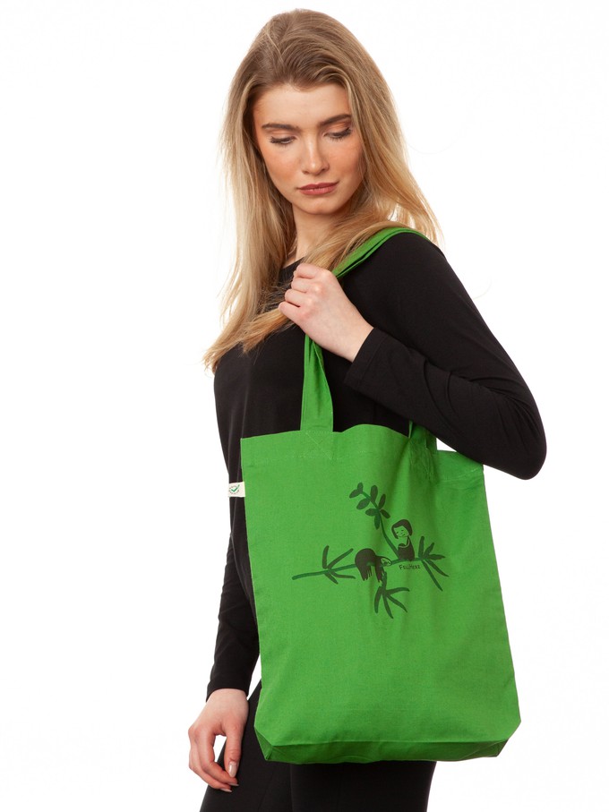 Sloth Tote Bag leaf green from FellHerz T-Shirts - bio, fair & vegan