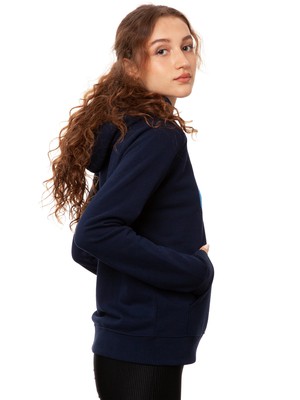 Moon Girl Navy Hoodie from FellHerz T-Shirts - bio, fair & vegan