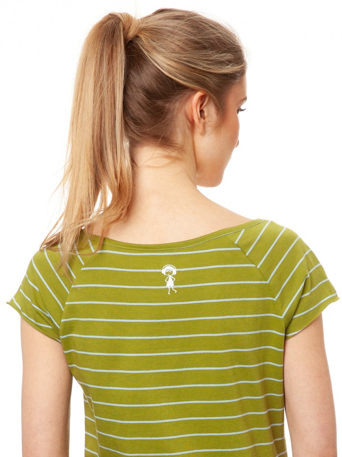 Cap Sleeve striped olive light blue from FellHerz T-Shirts - bio, fair & vegan